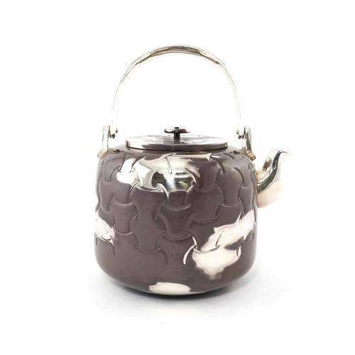 【森川榮月】行雲流水湯沸 純銀壺2L