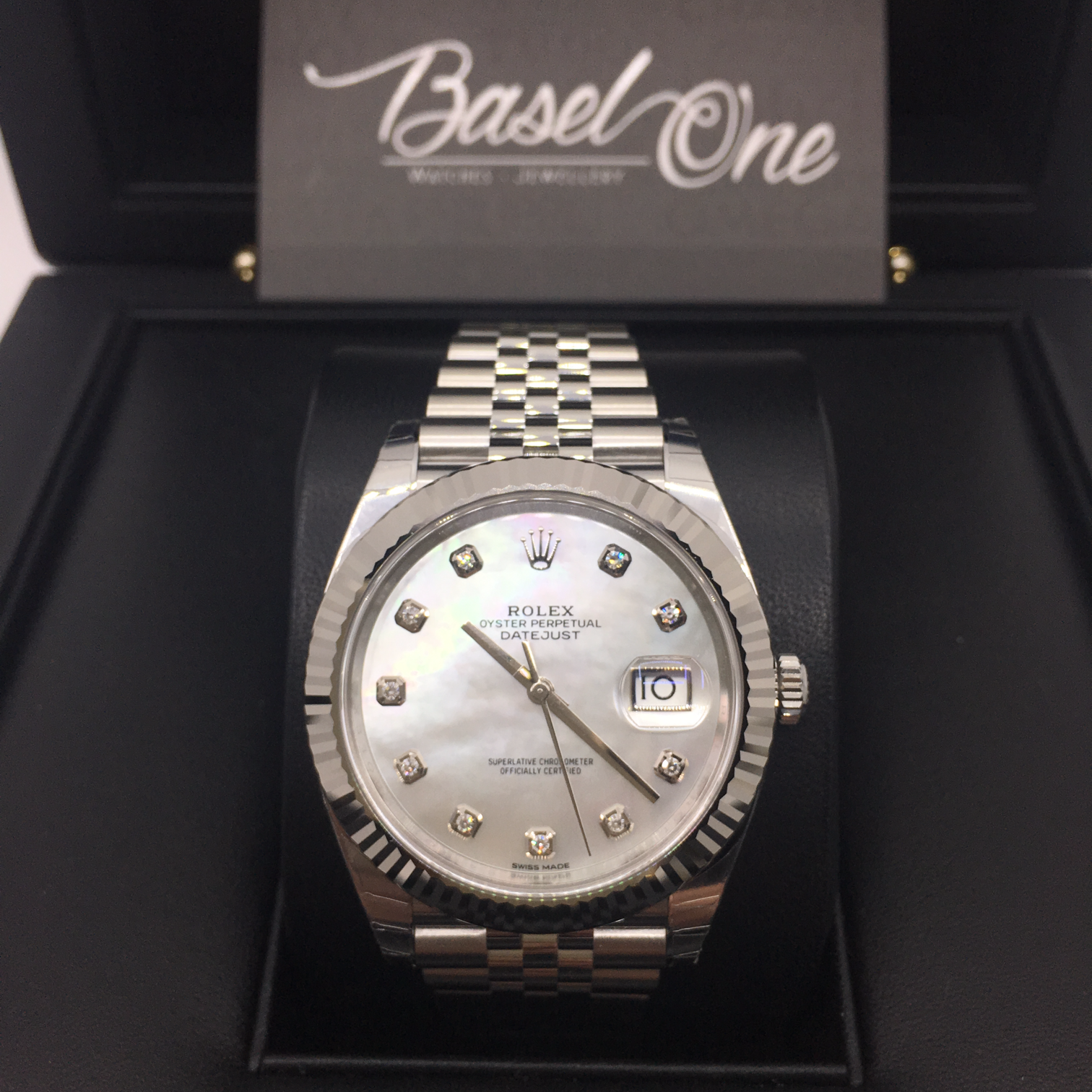 BRAND NEW ROLEX 126334ng 126334 MOTHER-OF-PEARL DIAL WHITE GOLD STEEL DATEJUST 41 JUBILEE STRAP