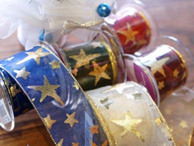 燙金大星星/金邊網紗/38mm