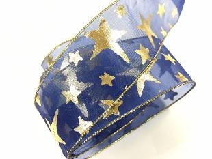 燙金大星星/金邊網紗/38mm