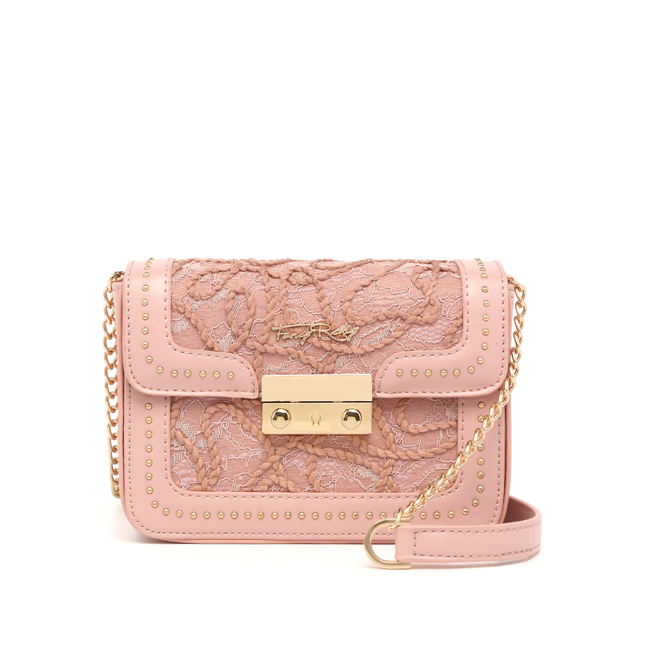 Fancy Romance Jacquard Stud Shoulder Bag