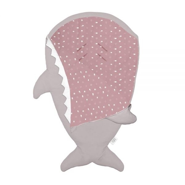 BabyBites 西班牙鯊魚咬一口 嬰兒睡袋 (輕量版) /卡其灰-粉底