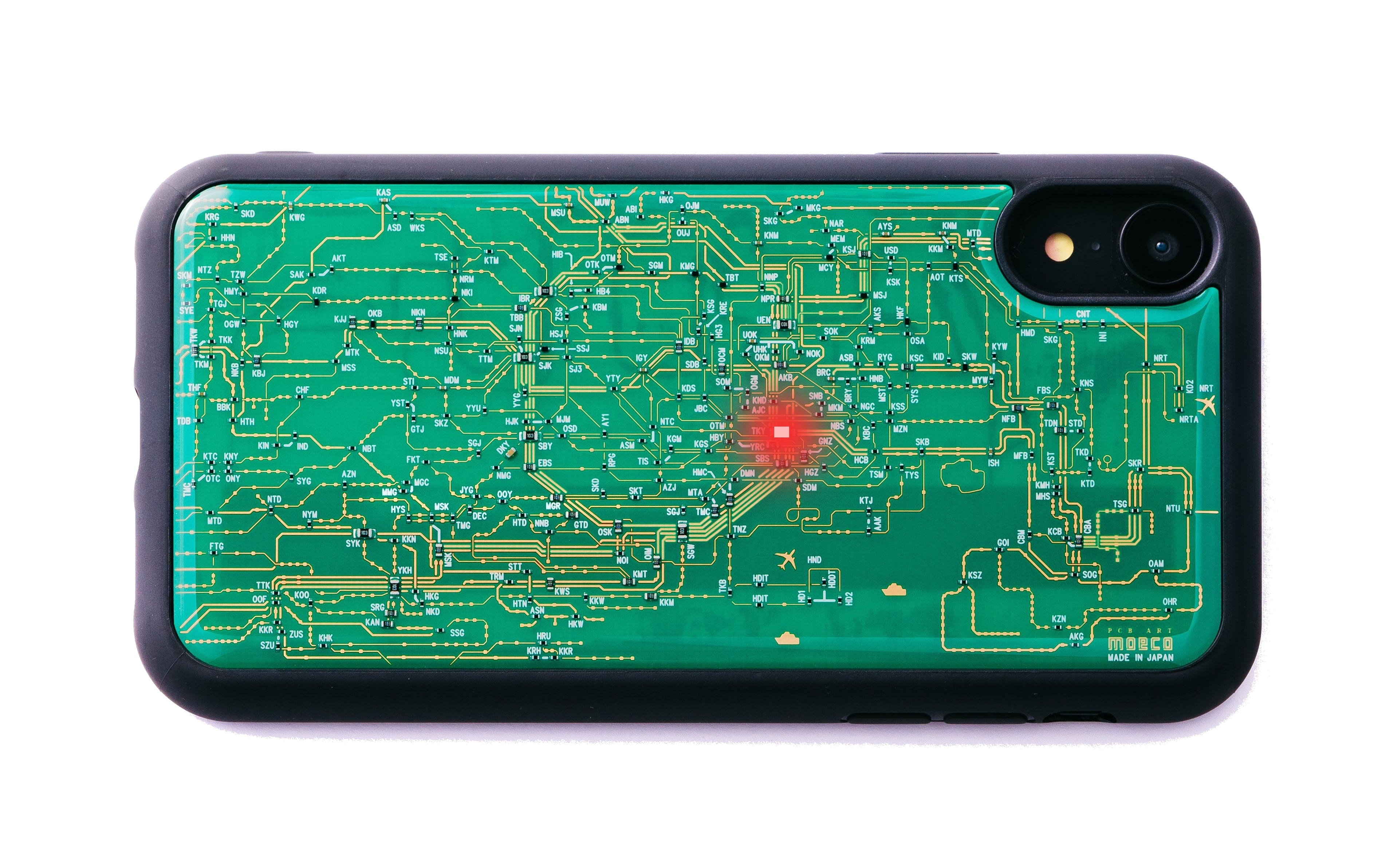 FLASH 東京電路線圖 iPhone XR 手機殼 ( 綠色 )