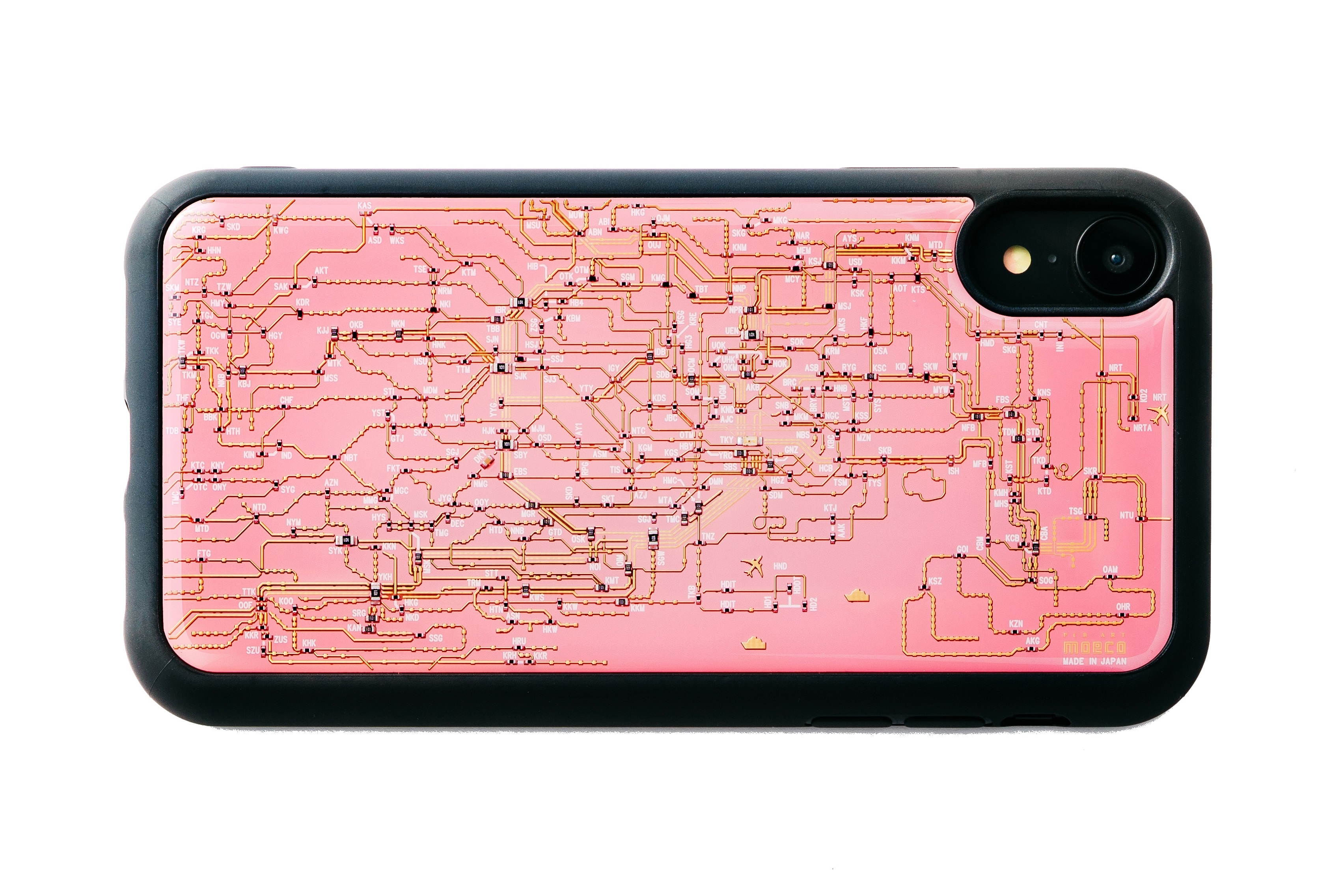 FLASH 東京電路線圖 iPhone XR 手機殼 ( 粉紅色 )