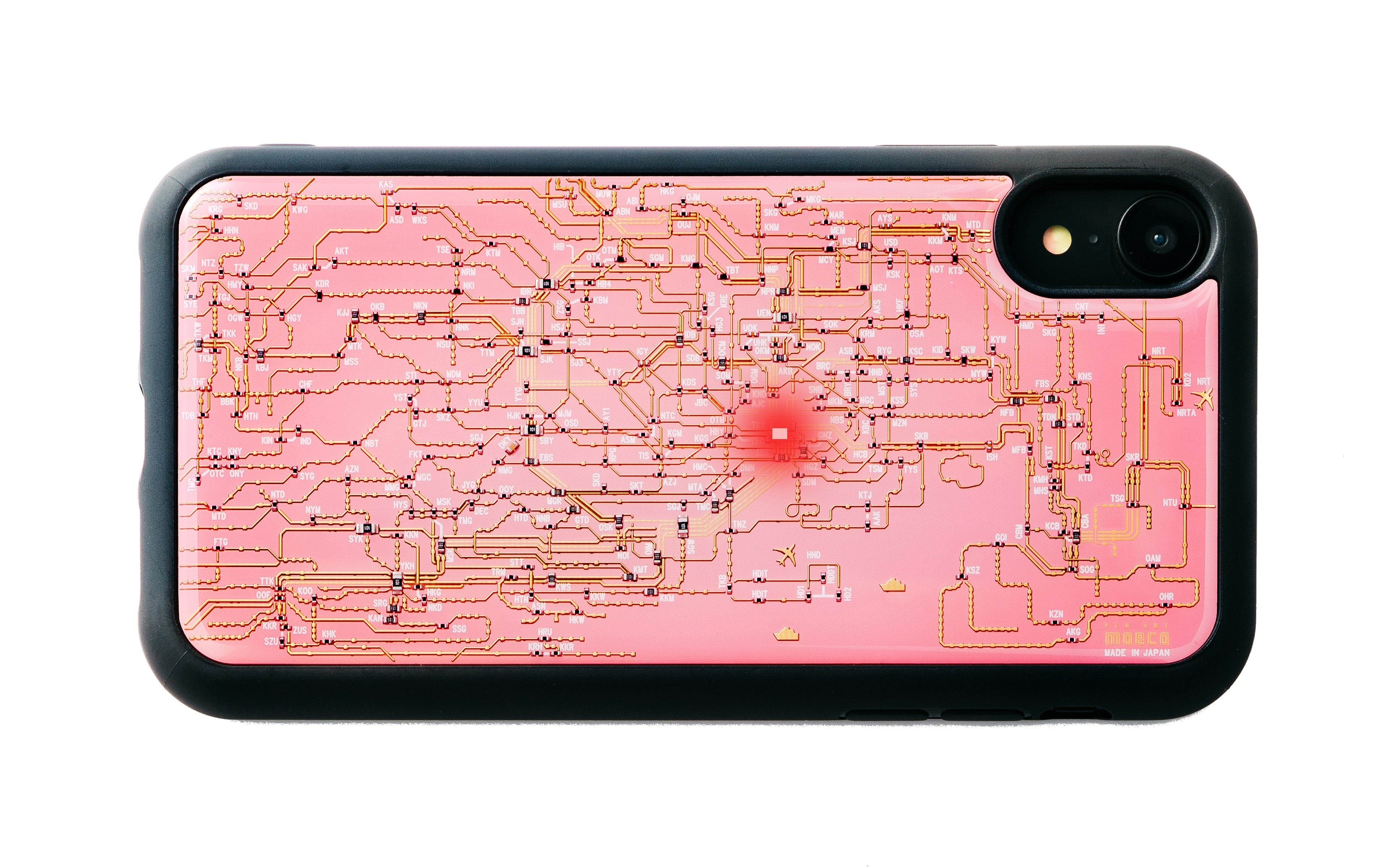 FLASH 東京電路線圖 iPhone XR 手機殼 ( 粉紅色 )