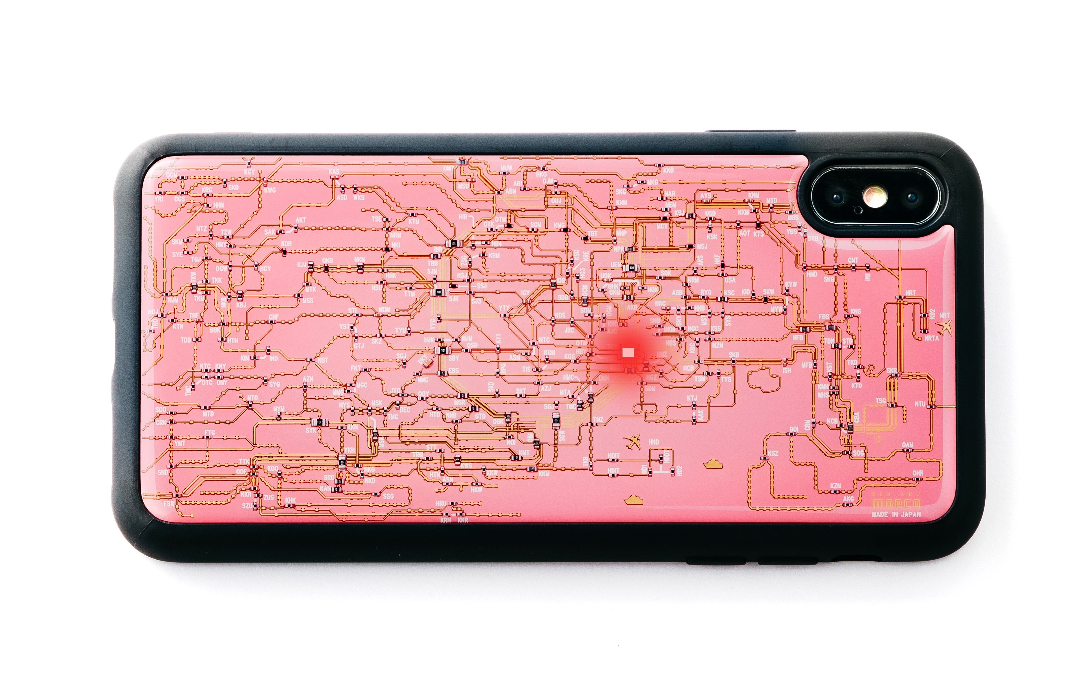 FLASH 東京電路線圖 iPhone XS MAX 手機殼 (粉紅色 )