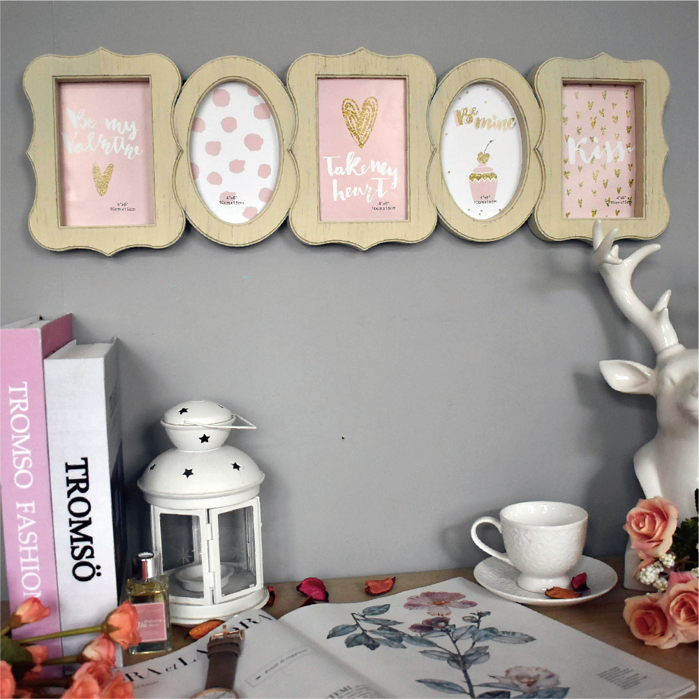 甜心巴黎刷木紋5框組