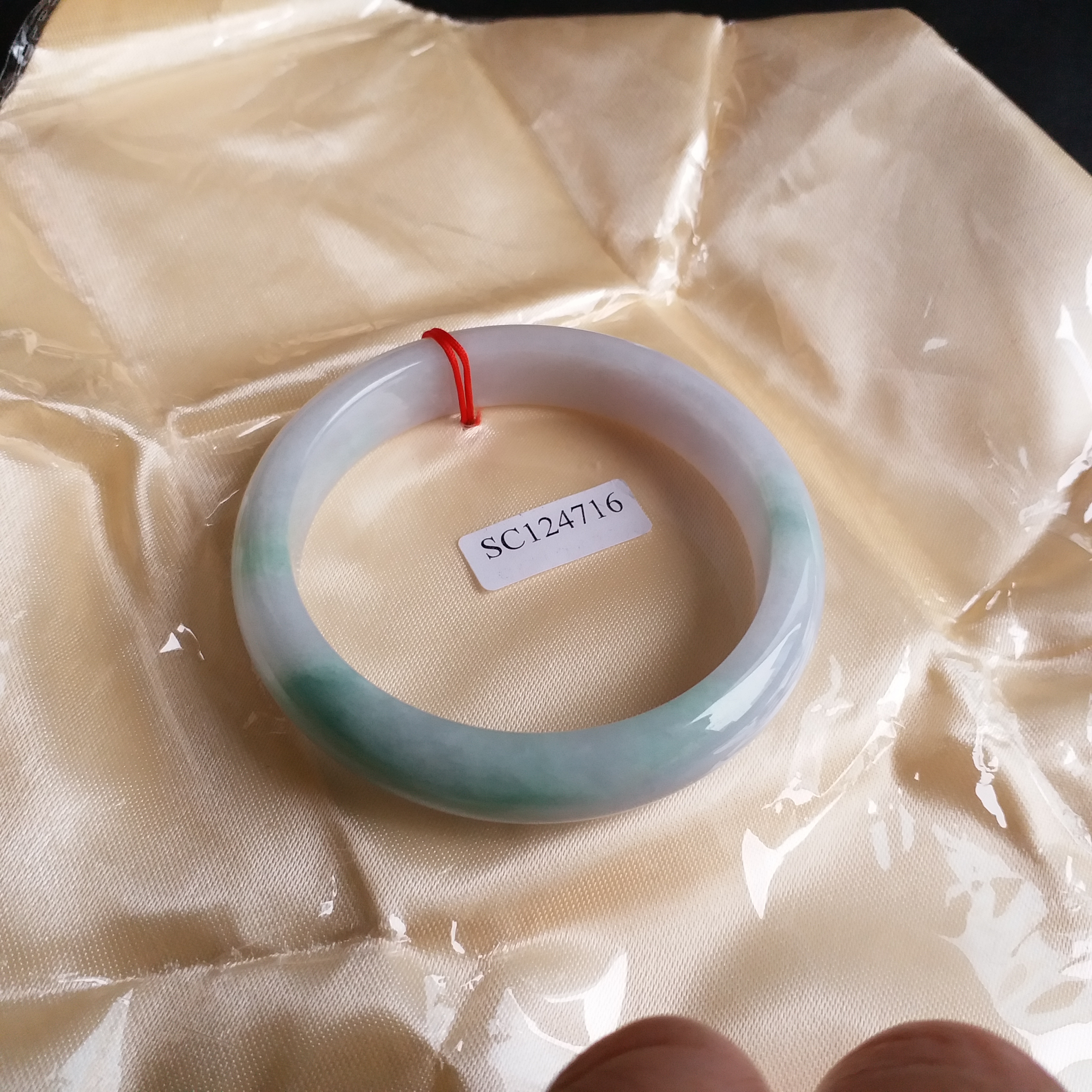 J1101 冰糯春彩玉鐲 58.89mm (1.57)