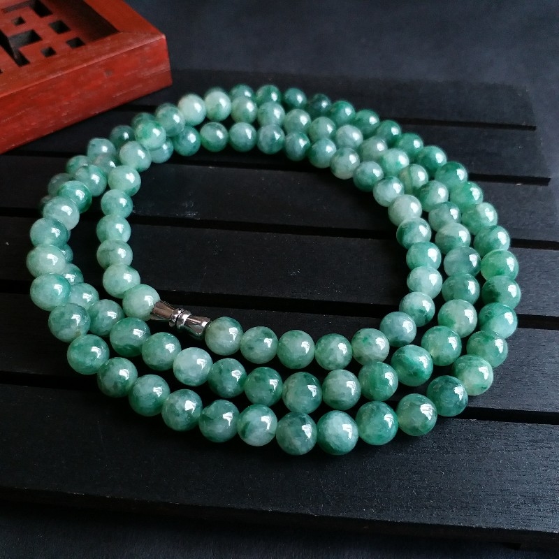 J1178 冰糯飄花珠鏈 (7mm直徑)