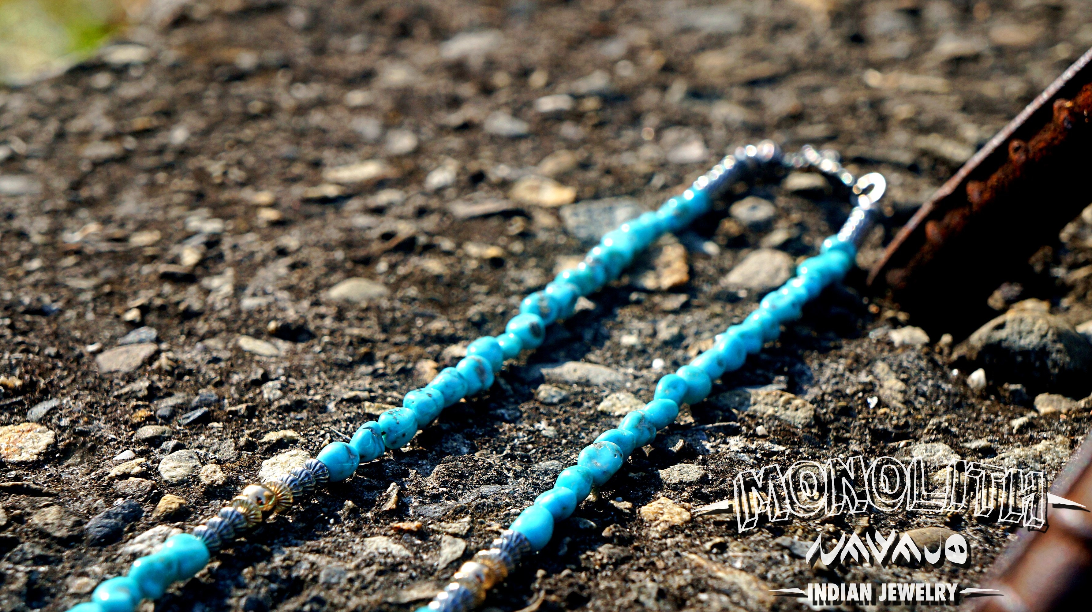 14K 綠松石 銀珠 【項鍊】