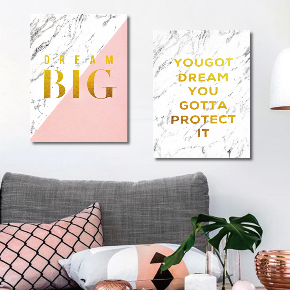 49折 - 時尚無框畫-W268金采大理石