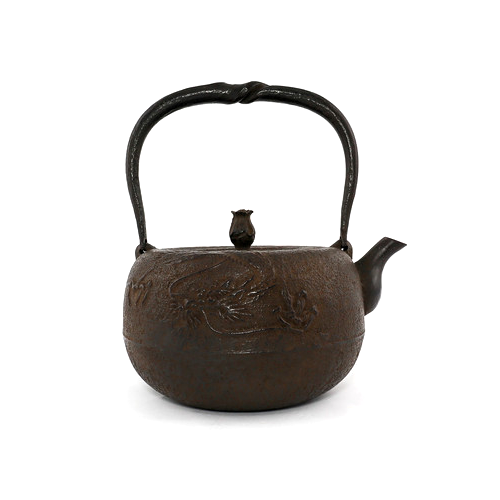 【文秀堂-岩户賢一郎】別製丸型 龍 鐵壺1.8L