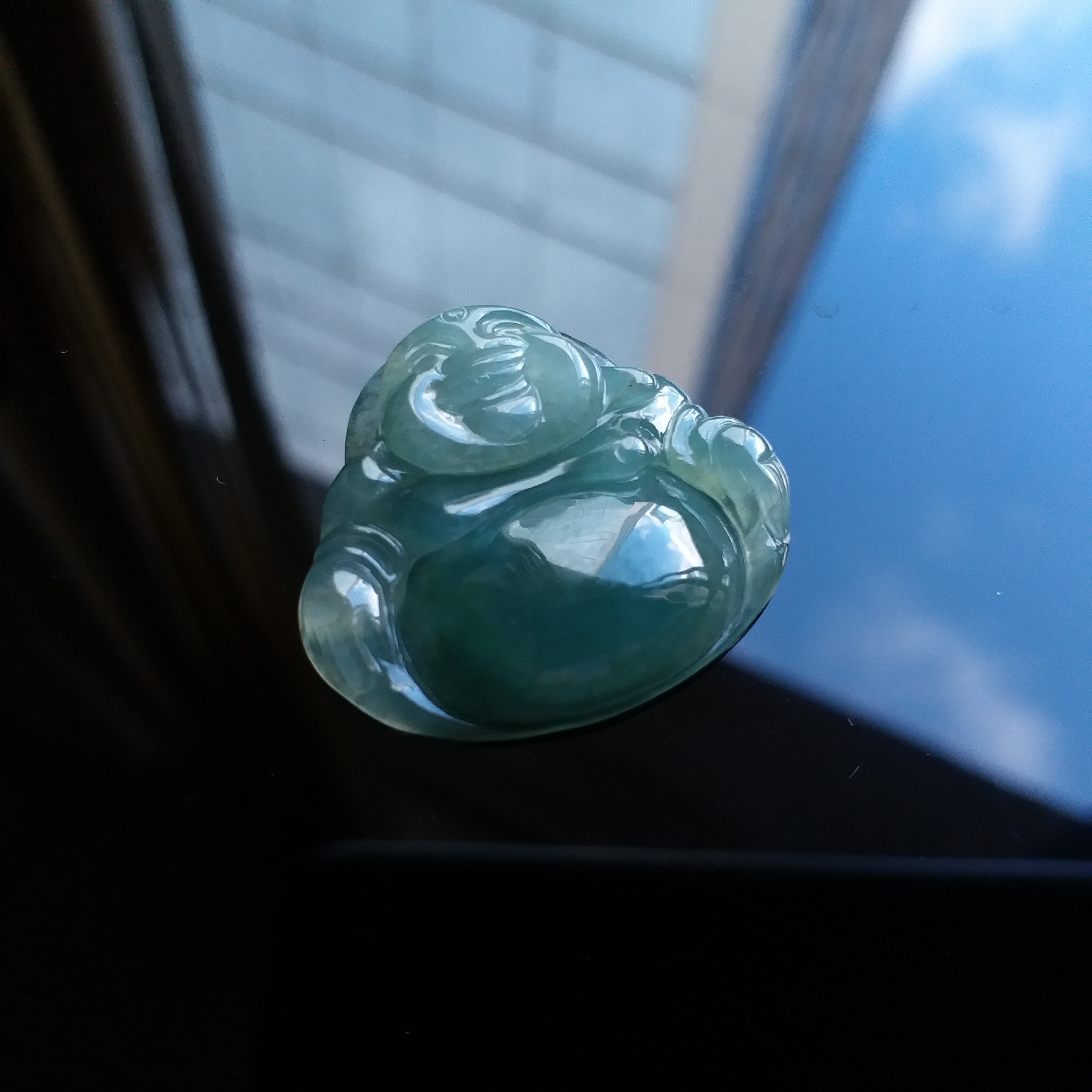 冰藍水笑彿, 天然翡翠A玉, 緬甸玉, Jade, Jadeite