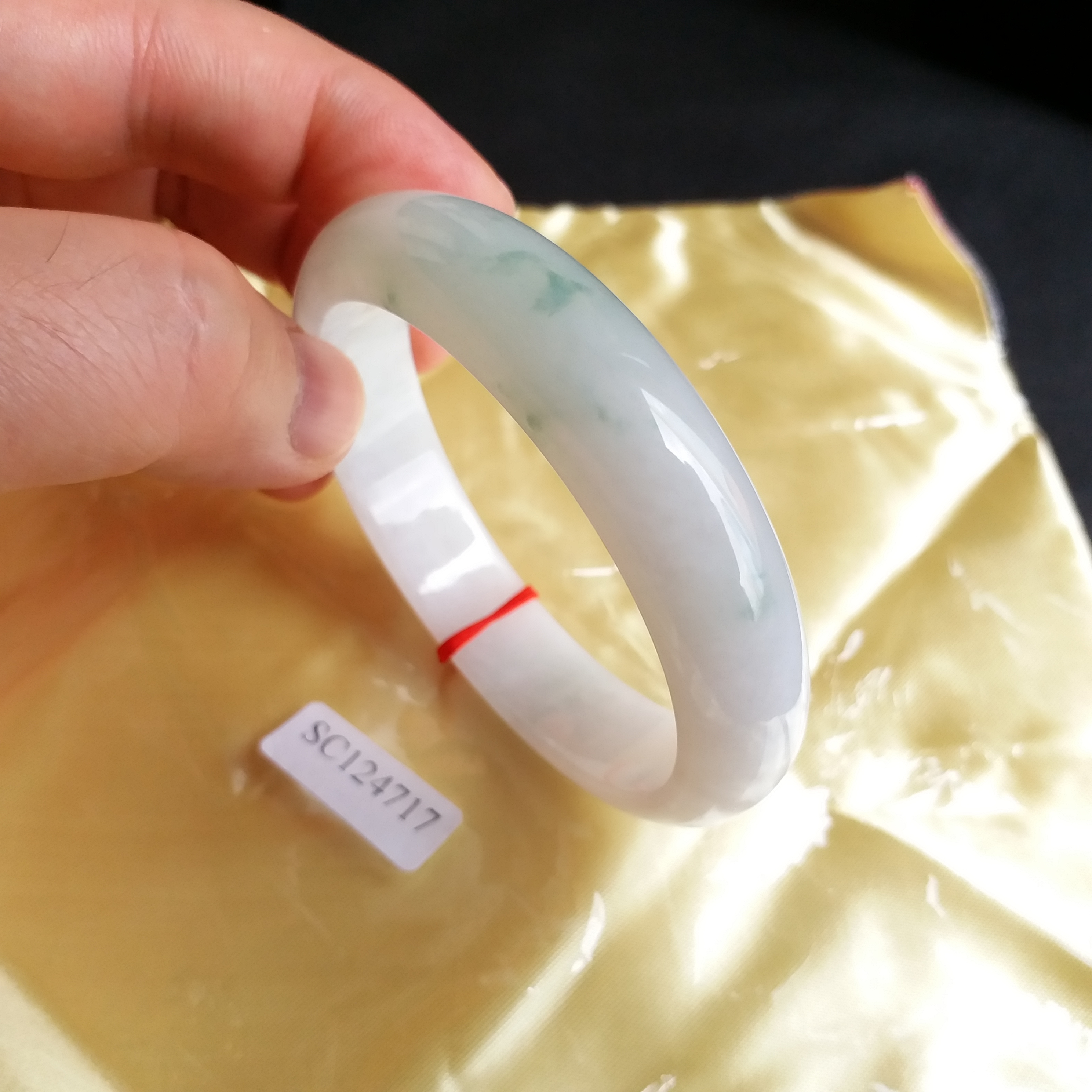 老坑冰白飄花玉鐲 57.94mm, 天然翡翠A玉, 緬甸玉, Jade, Jadeite