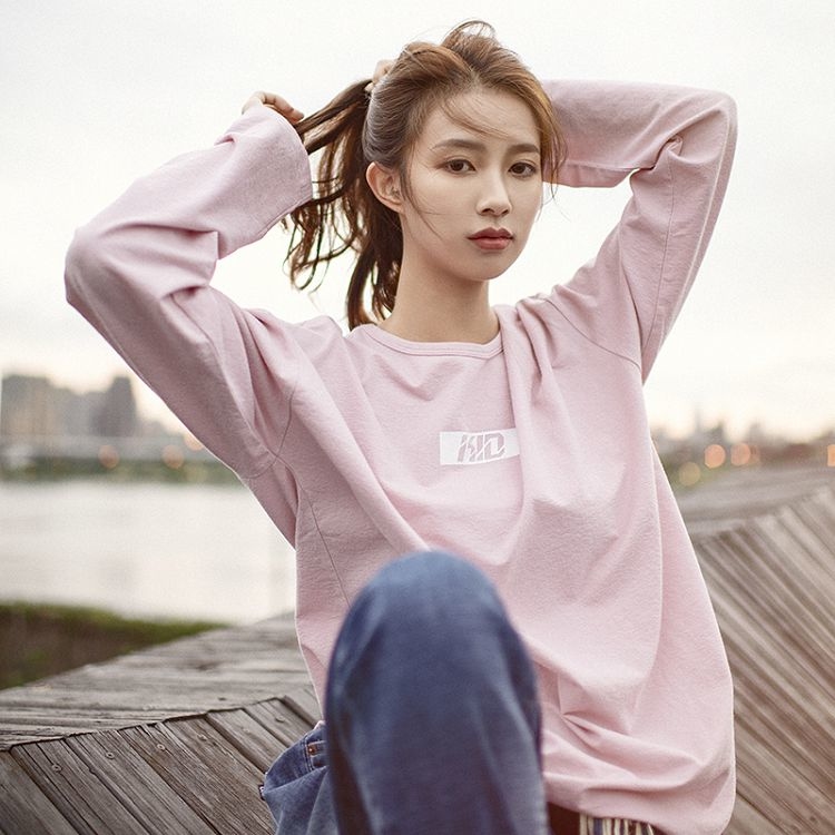 KID ® 方塊斜體LOGO長T 粉