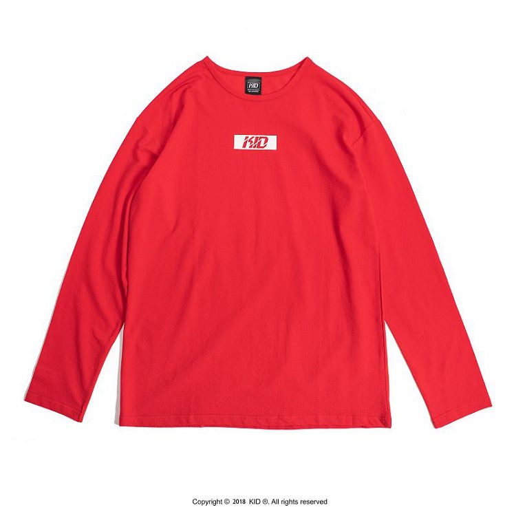 KID ® 方塊斜體LOGO長T 紅