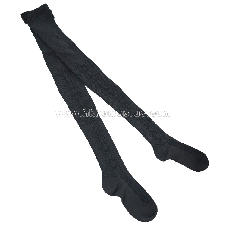 甜心: 台灣製 童裝花紋毛襪褲 (SS-L碼)