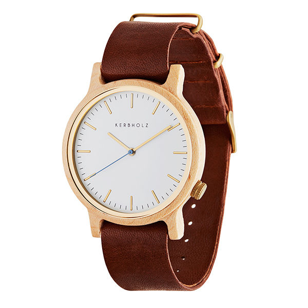 原木手錶 Walter - 楓木-真皮錶帶/40mm (中性款)