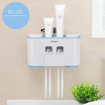 「免打孔」自動擠牙膏牙刷掛座套裝