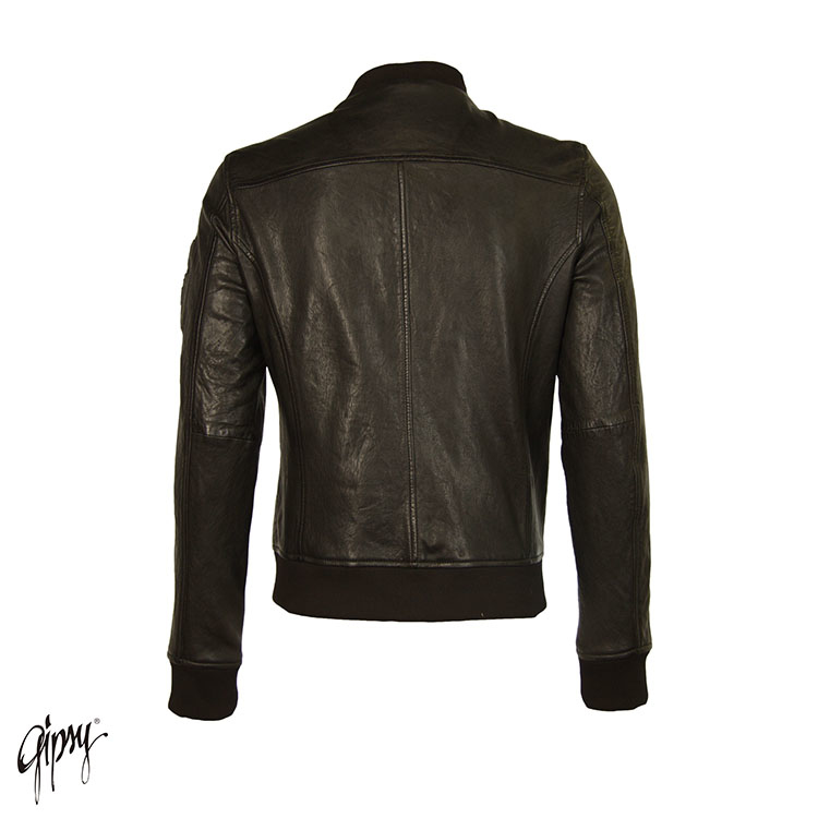 Bale運動休閒風束口皮衣