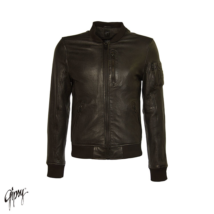 Bale運動休閒風束口皮衣