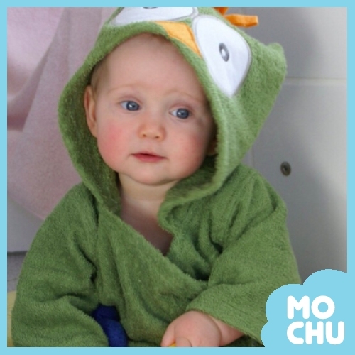 綠貓頭鷹洗香香寶寶浴袍