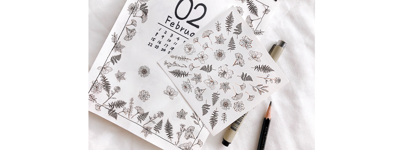 手帳,日記,tattoo,January,February,March,April,May,June,July,August,September,October,November,日曆,月份,文字,手寫,文青,卡片,禮物,交換禮物,生日,花