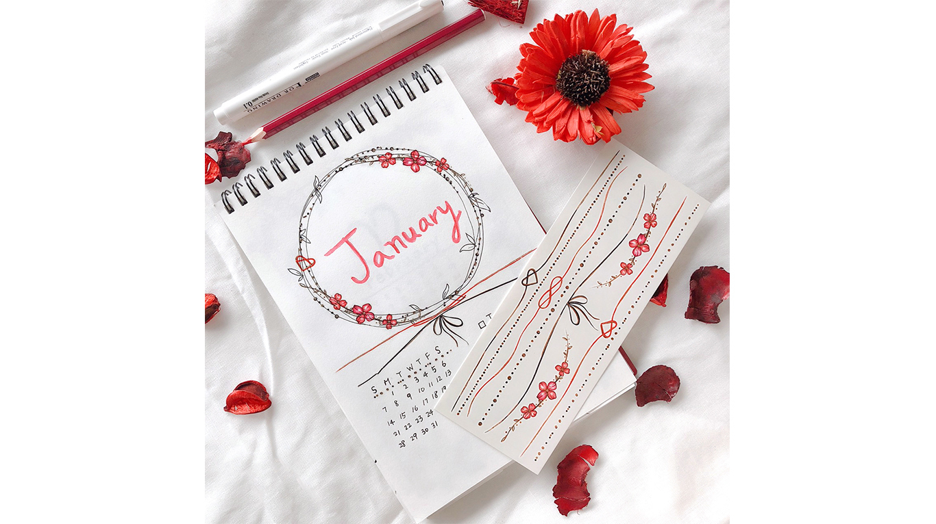 手帳,日記,tattoo,January,February,March,April,May,June,July,August,September,October,November,日曆,月份,文字,手寫,文青,卡片,禮物,交換禮物,生日,花