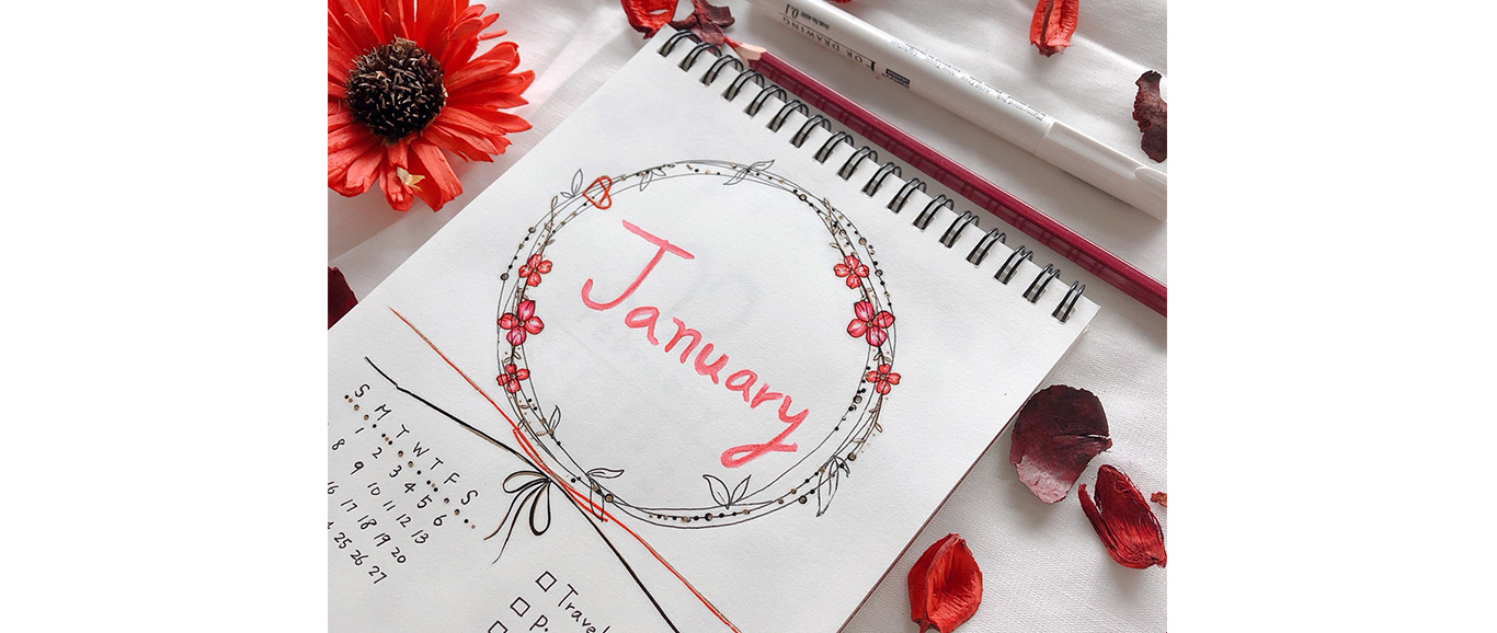 手帳,日記,tattoo,January,February,March,April,May,June,July,August,September,October,November,日曆,月份,文字,手寫,文青,卡片,禮物,交換禮物,生日,花