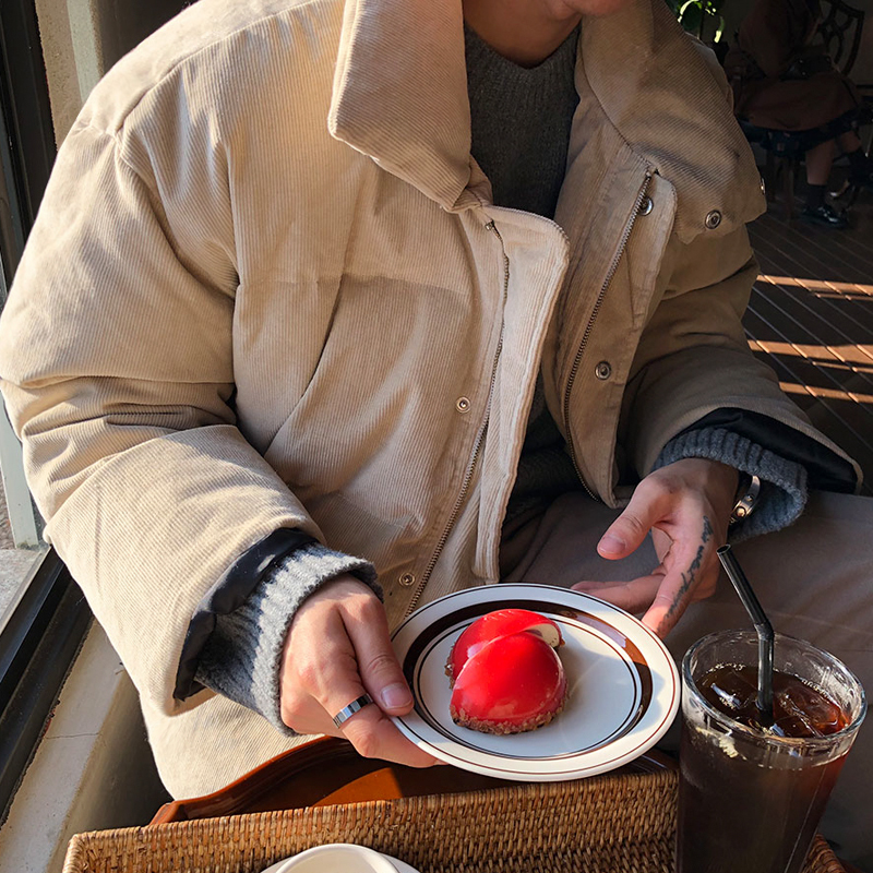 超保暖寬鬆立領羽絨外套 / 格紋 M / 不提供退換貨