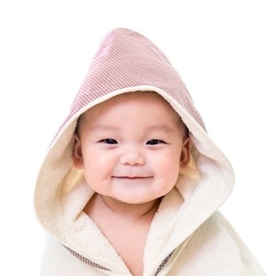 英國 NIZIO 小蘑菇天然棉紗浴巾-粉紅點