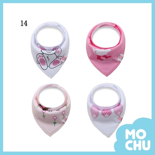 粉紅大腳兔口水巾（一組四入）