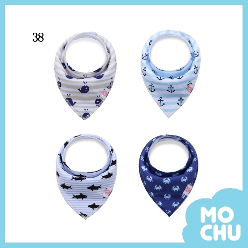 海洋小鯨魚口水巾（一組四入）