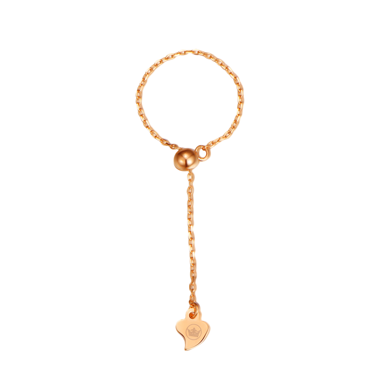 純銀戒指，女士戒指 純粹簡約細鍊；纖細精巧的體現（9233玫瑰金）