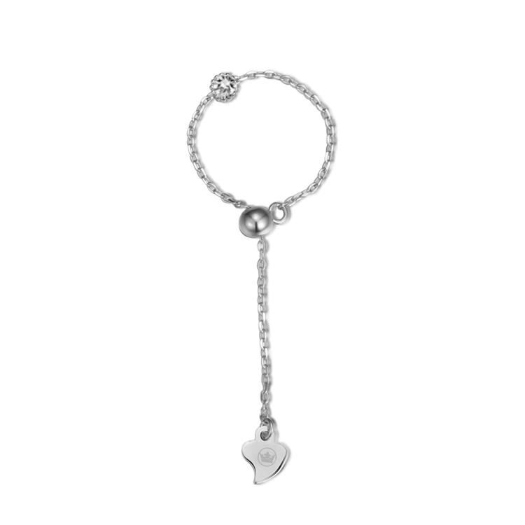 純銀戒指，女士戒指 精巧鑲白鋯鏈；純粹與璀璨的結合（9231銀色）