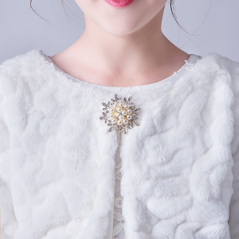 加絨長袖毛披肩