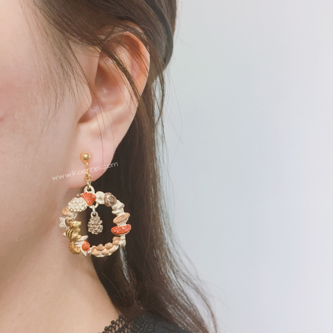 [已停產] 日本制松鼠世界耳環/頸鏈