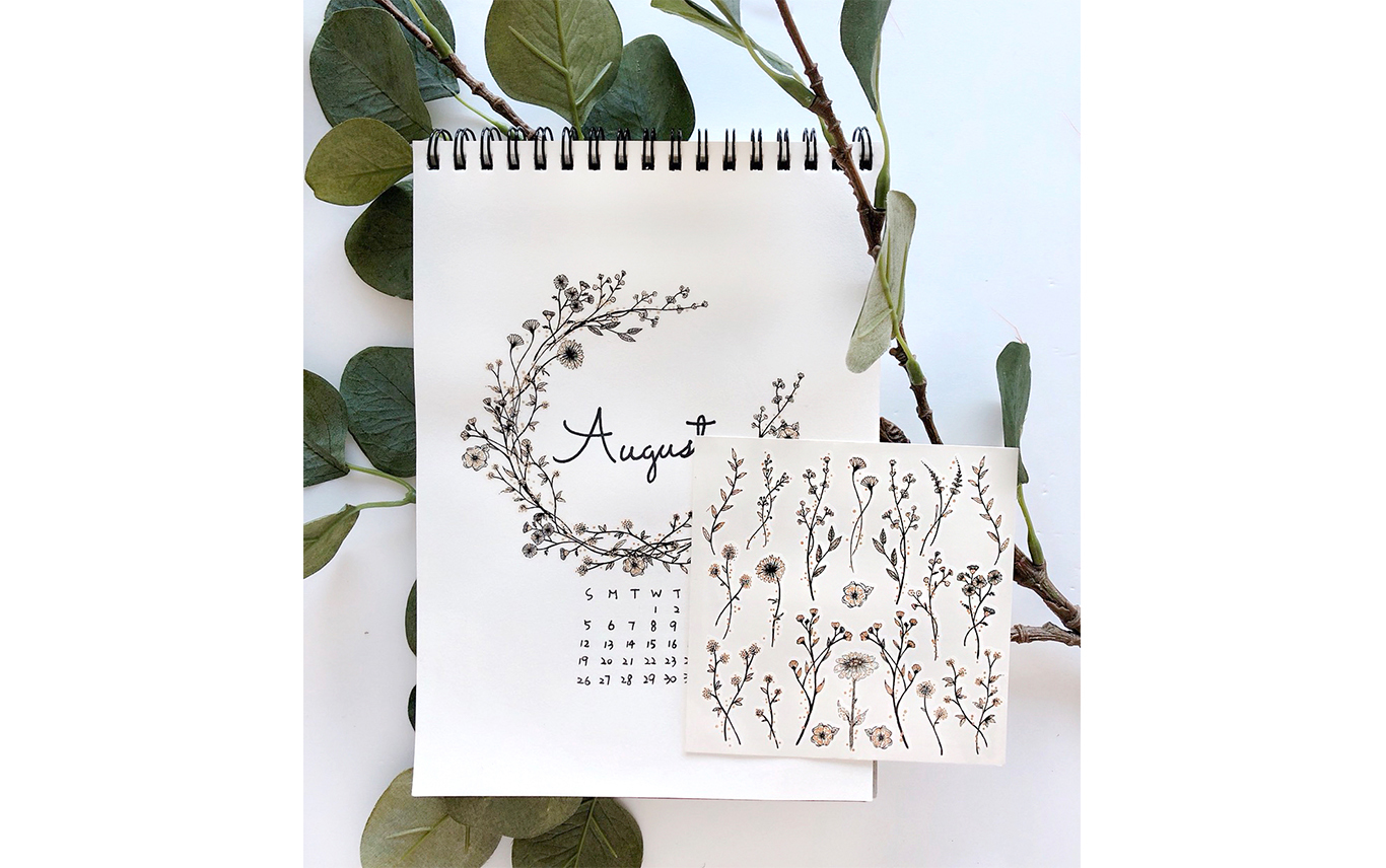 手帳,日記,tattoo,January,February,March,April,May,June,July,August,September,October,November,日曆,月份,文字,手寫,文青,卡片,禮物,交換禮物,生日,花