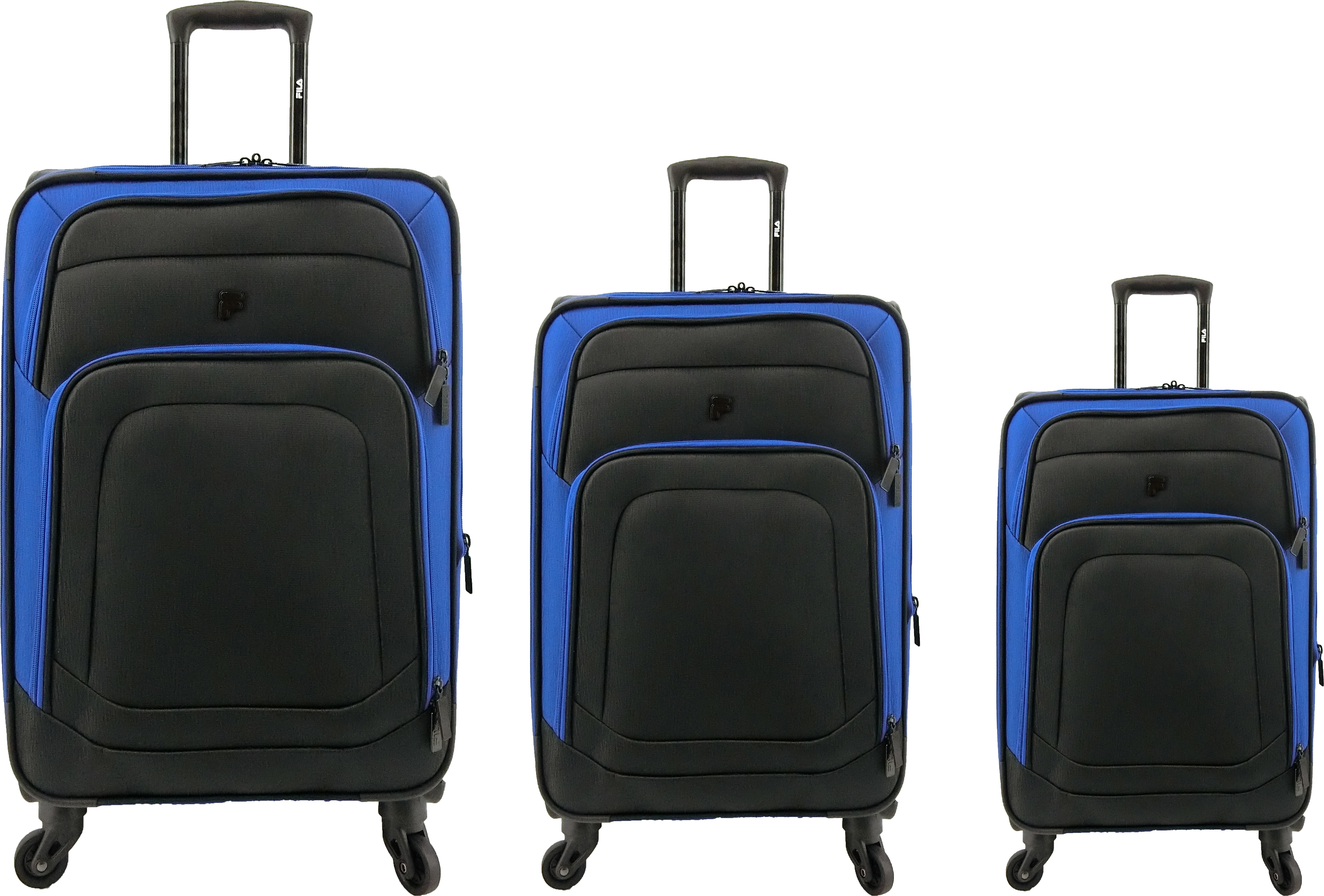 black and blue suitcase