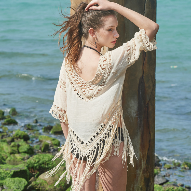 MAR-8302W 大女休閒罩衫 - 杏色