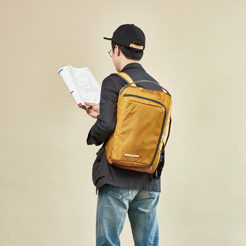鐵道系列-15吋經典兩用後背包(手提/後背)-芥末黃-RBP114MU