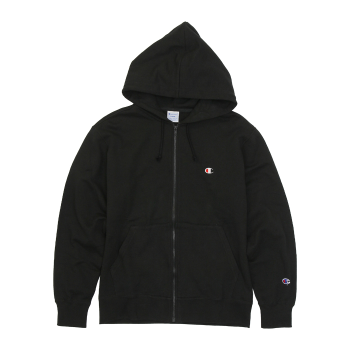 black champion zip up hoodie