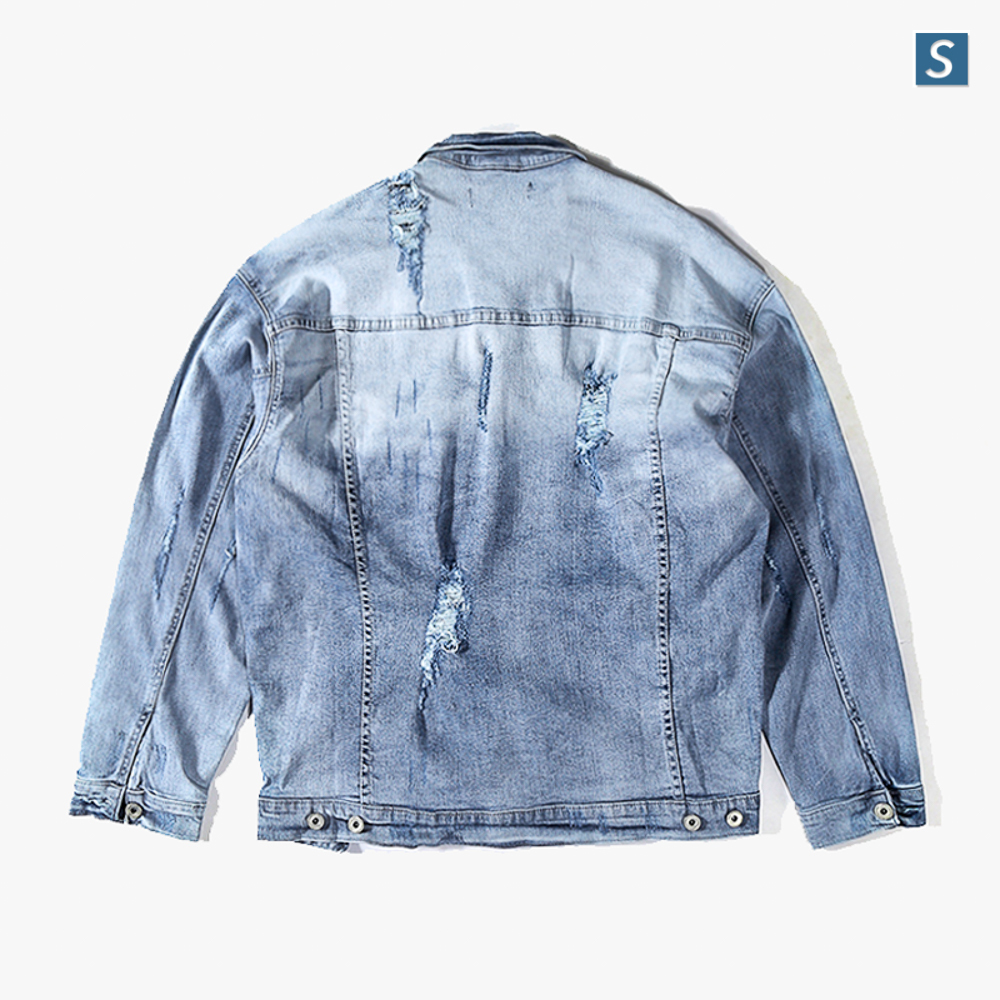 17AW｜歐洲同款 加厚彈性 刷白牛仔外套