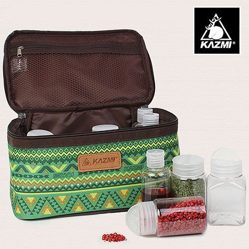 KAZMI 經典民族風調味料收納袋/L-綠色