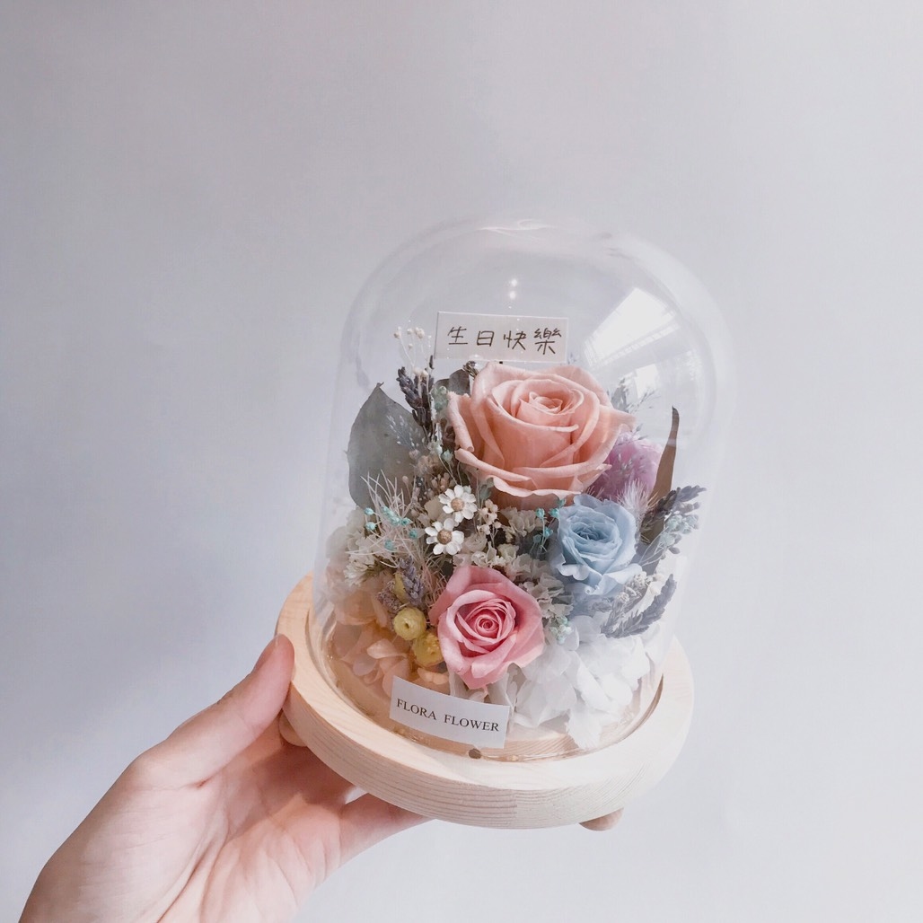 永生花夜燈-橘藍