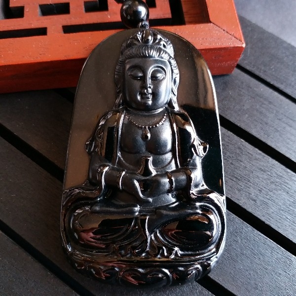 墨翠觀音吊墜, 天然翡翠A玉, 緬甸玉, Jade, Jadeite