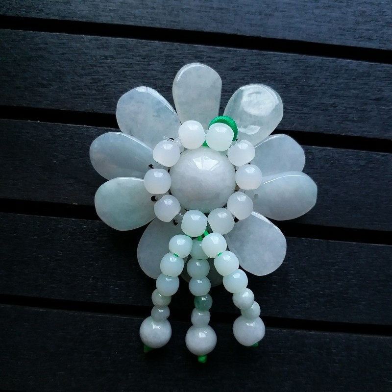 J1243 翡翠向日葵花吊墜