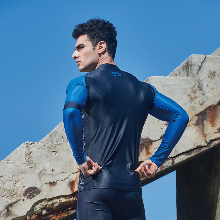 MAR-8806 半身水母衣- 撞色圖騰