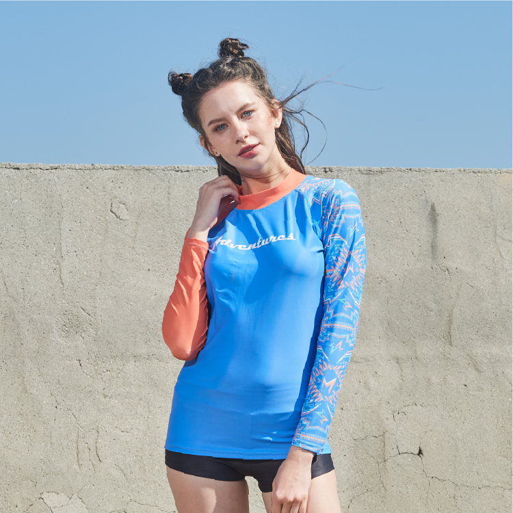 MAR-8802 半身水母衣- 撞色圖騰