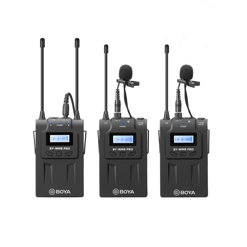 Boya BY-WM8 Pro-k2 (Tx8+tx8+rx8)雙通道無線麥克風 (接收＋2組發射)